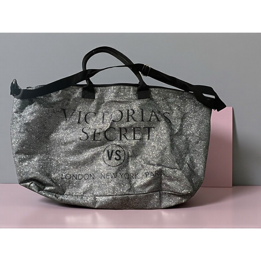 Victoria’s Secret Tote Large Glitter Black Bag